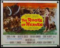d520 ROOTS OF HEAVEN half-sheet movie poster '58 Errol Flynn, Julie Greco