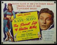 d534 SECRET LIFE OF WALTER MITTY half-sheet movie poster '47 Kaye, Mayo