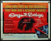 d538 SERGEANT RUTLEDGE half-sheet movie poster '60 John Ford western!