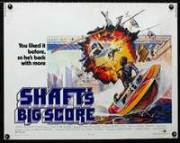 d542 SHAFT'S BIG SCORE half-sheet movie poster '72 mean Richard Roundtree!