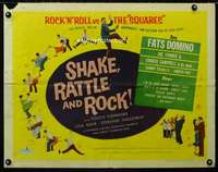d545 SHAKE, RATTLE & ROCK half-sheet movie poster '56 Fats Domino!