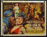 d554 SIGN OF THE CROSS half-sheet movie poster R44 Cecil B. DeMille