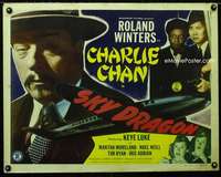 d565 SKY DRAGON half-sheet movie poster '49 Roland Winters as Charlie Chan!