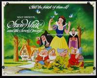 d573 SNOW WHITE & THE SEVEN DWARFS half-sheet movie poster R83 Disney