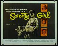 d580 SORORITY GIRL half-sheet movie poster '57 AIP, bad girl confessions!