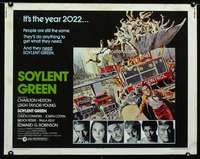d583 SOYLENT GREEN half-sheet movie poster '73 Charlton Heston, Solie art!