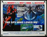 d588 SPY WHO LOVED ME half-sheet movie poster '77 Moore as James Bond!