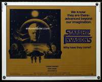 d595 STARSHIP INVASIONS half-sheet movie poster '77 Robert Vaughn, Lee