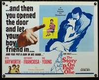 d597 STORY ON PAGE ONE half-sheet movie poster '60 Rita Hayworth, Franciosa