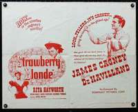 d599 STRAWBERRY BLONDE half-sheet movie poster R57 James Cagney, Hayworth