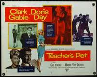 d612 TEACHER'S PET style A half-sheet movie poster '58 Day, Clark Gable