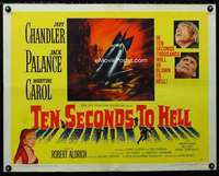 d618 TEN SECONDS TO HELL half-sheet movie poster '59 Jack Palance,Chandler