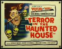 d620 TERROR IN THE HAUNTED HOUSE half-sheet movie poster '58 in Psychorama!