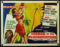 d621 TERROR OF THE BLOODHUNTERS half-sheet movie poster '62 sexy captive!