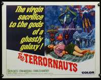 d623 TERRORNAUTS half-sheet movie poster '67 wild virgin sacrifice!