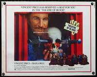 d625 THEATRE OF BLOOD half-sheet movie poster '73 Vincent Price, horror!
