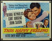 d631 THIS HAPPY FEELING half-sheet movie poster '58 Reynolds, Jurgens