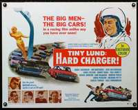 d641 TINY LUND HARD CHARGER half-sheet movie poster '67 NASCAR drivers!