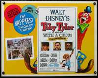 d643 TOBY TYLER half-sheet movie poster '60 Walt Disney, circus clown!