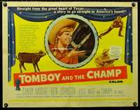d645 TOMBOY & THE CHAMP half-sheet movie poster '61 Candy Moore, western!