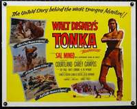d647 TONKA half-sheet movie poster '57 Sal Mineo, Disney Native Americans!