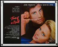 d660 TWO OF A KIND half-sheet movie poster '83 Travolta, Newton-John