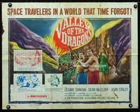 d671 VALLEY OF THE DRAGONS half-sheet movie poster '61 Jules Verne