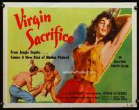 d680 VIRGIN SACRIFICE half-sheet movie poster '59 classic sexy image!