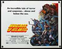 d687 WARLORDS OF ATLANTIS half-sheet movie poster '78 cool sci-fi artwork!