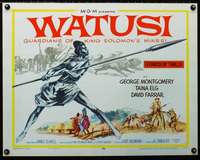 d689 WATUSI half-sheet movie poster '59 Guardians of King Solomon's Mines!