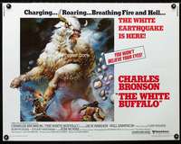 d699 WHITE BUFFALO half-sheet movie poster '77 Bronson, exotic Boris art!