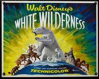d702 WHITE WILDERNESS half-sheet movie poster '58 Disney arctic animals!