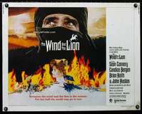 d713 WIND & THE LION half-sheet movie poster '75 Sean Connery, Bergen