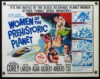 d719 WOMEN OF THE PREHISTORIC PLANET half-sheet movie poster '66 sexy!
