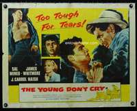 d729 YOUNG DON'T CRY half-sheet movie poster '57 Sal Mineo, Whitmore
