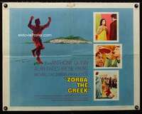 d734 ZORBA THE GREEK half-sheet movie poster '65 Anthony Quinn, Cacoyannis