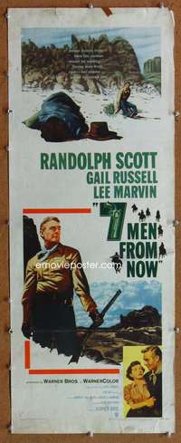 f008 7 MEN FROM NOW insert movie poster '56 Randolph Scott, Boetticher