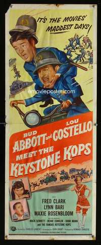f012 ABBOTT & COSTELLO MEET THE KEYSTONE KOPS insert movie poster '55
