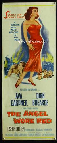 f031 ANGEL WORE RED insert movie poster '60 super sexy Ava Gardner!