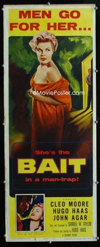 f047 BAIT insert movie poster '54 sexy bad girl Cleo Moore image!