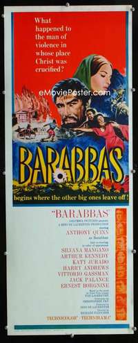 f049 BARABBAS insert movie poster '62 Anthony Quinn, Silvana Mangano