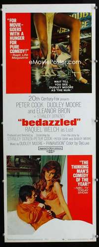 f053 BEDAZZLED insert movie poster '68 Moore, sexy Raquel Welch!