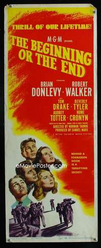 f054 BEGINNING OR THE END insert movie poster '47 Brian Donlevy