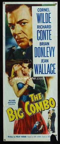 f060 BIG COMBO insert movie poster '55 Cornel Wilde, classic noir!