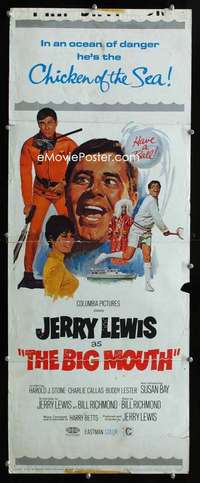 f062 BIG MOUTH insert movie poster '67 wacky Jerry Lewis spy spoof!