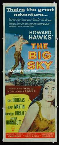 f063 BIG SKY insert movie poster '52 Kirk Douglas, Howard Hawks