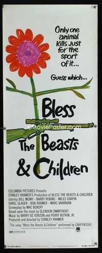 f067 BLESS THE BEASTS & CHILDREN insert movie poster '71 Kramer