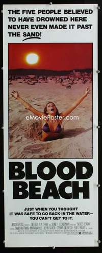 f069 BLOOD BEACH insert movie poster '81 classic quicksand image!