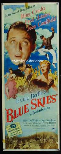 f072 BLUE SKIES insert movie poster '46 Fred Astaire, Bing Crosby
