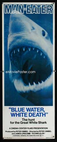 f073 BLUE WATER, WHITE DEATH insert movie poster '71 best shark image!